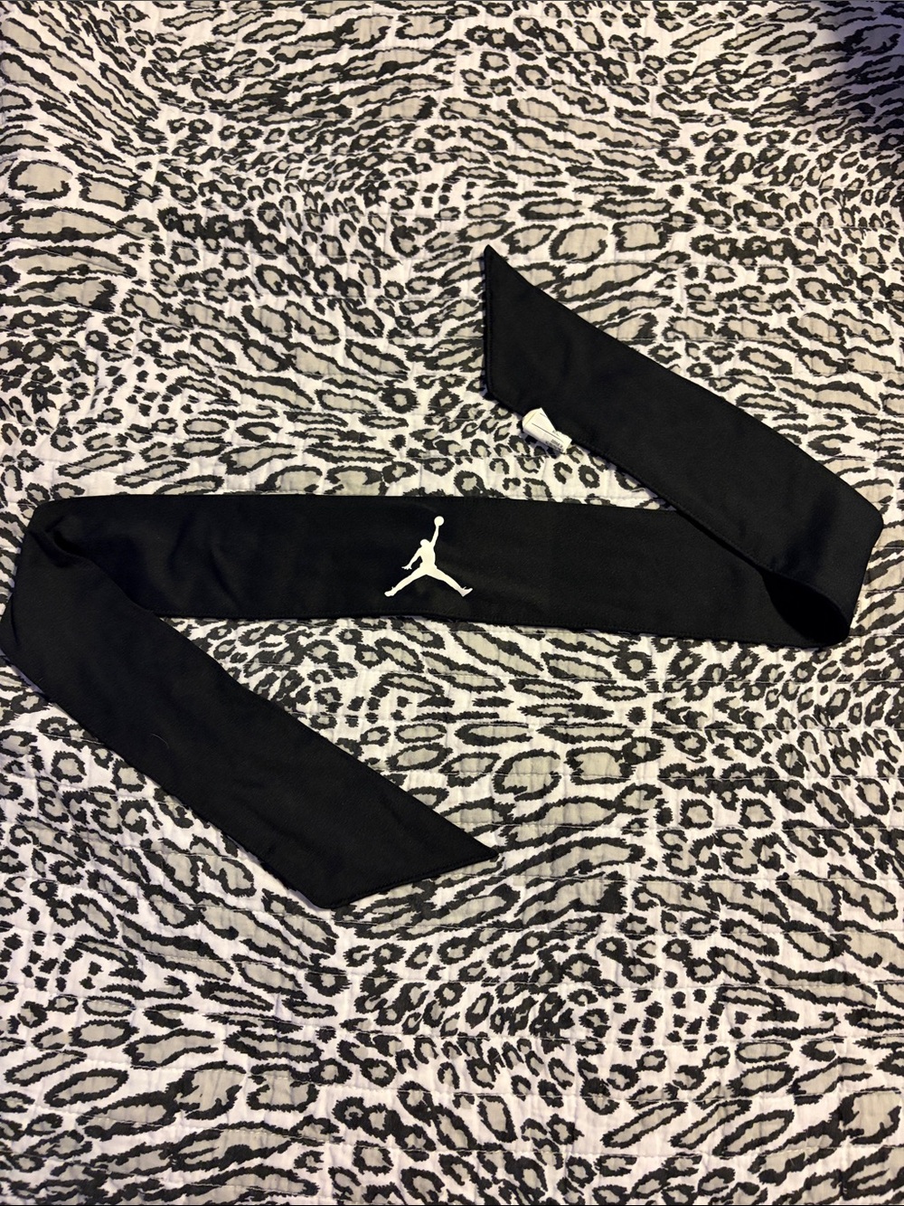 Jordan Black Headband with White Jumpman Logo